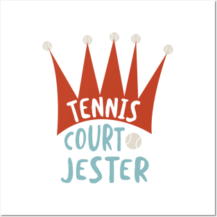 Tennis Pun Tennis Court Jester Posters and Art